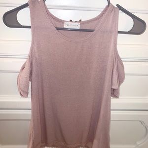 TILLYS BLUSH PINK OFF THE SHOULDER TOP